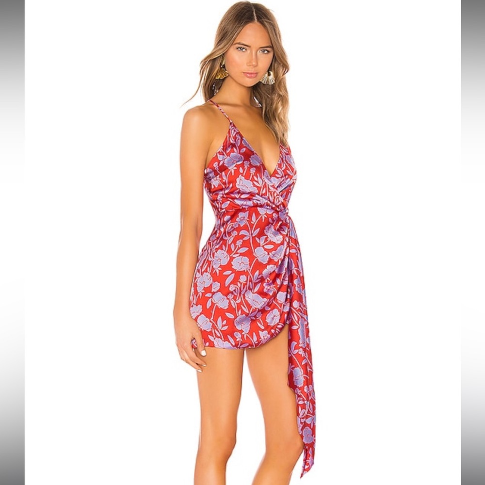 Kamala Mini Dress in Red & Purple Floral- Lovers and Friends - Picture 2 of 5